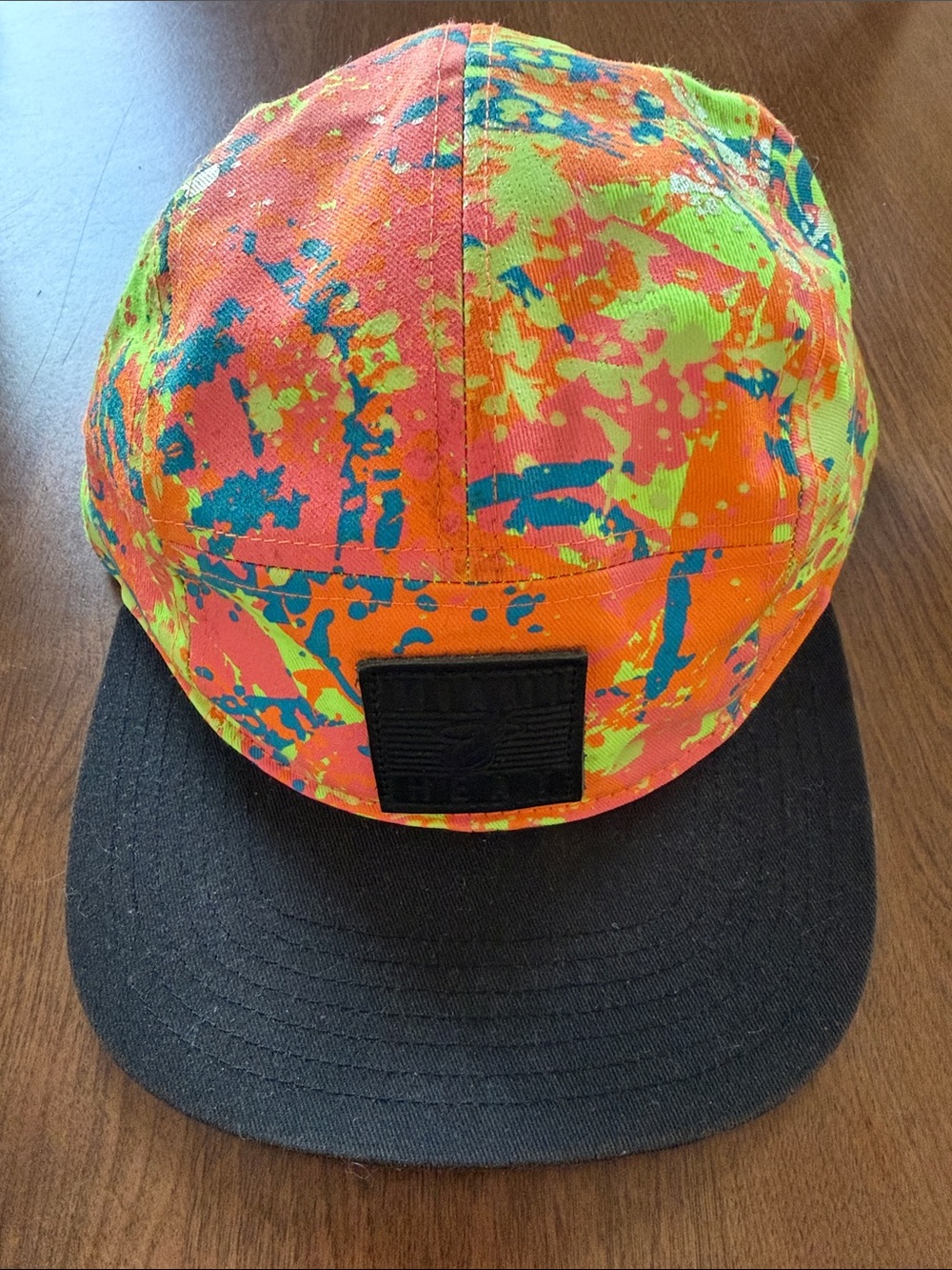 Miami Heat Neon/Retro Paint-Splash Cap - Black Brim